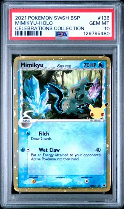 2021 POKEMON SWSH PROMO CELEBRATIONS COLLECTION #136 MIMIKYU-HOLO PSA 10 - Image 1