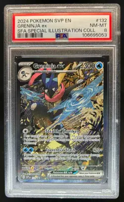 2023-25 Pokemon SV Black Star Promos SVP EN Greninja ex #132 PSA 8 - Image 1
