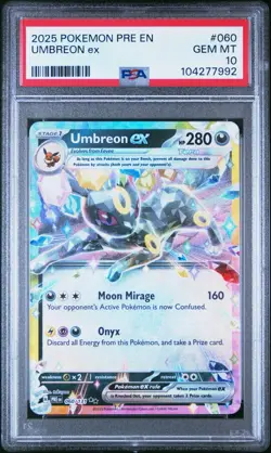 2025 POKEMON PRE EN-PRISMATIC EVOLUTIONS #060 UMBREON EX PSA 10 - Image 3