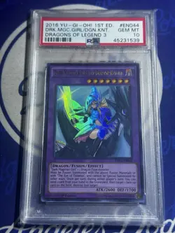 2016 Yu-Gi-Oh 1st Edition Dark Magician Girl The Dragon Knight DRL3-EN044 PSA 10 - Image 1