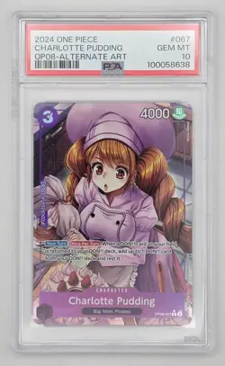 2024 One Piece Two Legends OP08 67 Charlotte Pudding Alt Art Foil PSA 10 - Image 1