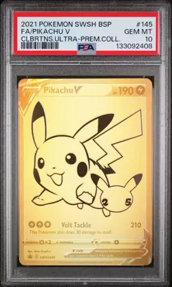 2021 POKEMON SWSH BLACK STAR PROMO #145 FULL ART/PIKACHU V PSA 10 - Image 1