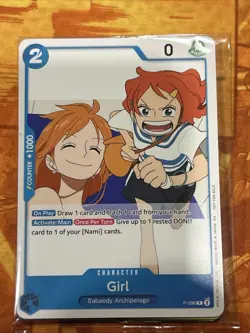 Sealed One Piece Promo Card P-096 Girl Nami OP14 Pre Release - Image 1