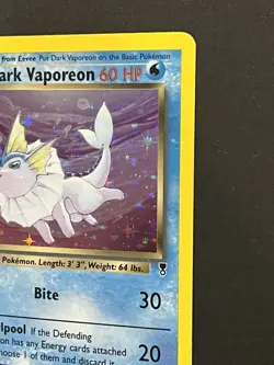 Pokemon TCG Card English Legendary Collection Dark Vaporeon 9/110 Rare Holo LP - Image 2
