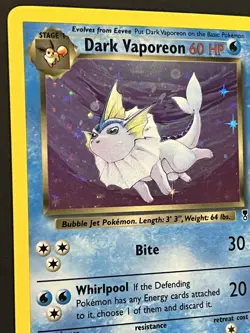 Pokemon TCG Card English Legendary Collection Dark Vaporeon 9/110 Rare Holo LP - Image 3