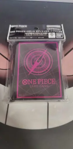 ONE PIECE Card Game Official Card Sleeves Black Pink 70 Sleeves - Image 1