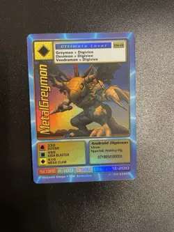 Digimon MetalGreymon DW-01 Rare Holo Card PlayStation Promo Bandai 1999 - Image 3
