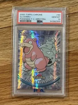 2000 Pokemon Topps Chrome Series 2 Spectra Slowbro PSA 10 Gem Mint #80 Refractor - Image 1