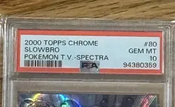 2000 Pokemon Topps Chrome Series 2 Spectra Slowbro PSA 10 Gem Mint #80 Refractor - Image 2