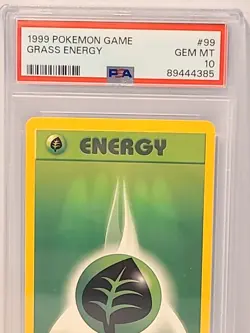 1999 POKEMON GAME GRASS ENERGY #99 PSA 10 GEM MINT - Image 3