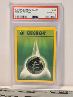1999 POKEMON GAME GRASS ENERGY #99 PSA 10 GEM MINT - Image 4