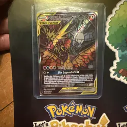 Pokemon Moltres & Zapdos & Articuno GX TAG TEAM Full Art SM210 Holo Card wrapper - Image 2