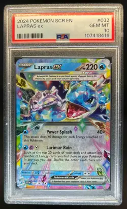 2024 Pokemon SV Stellar Crown SCR EN Lapras ex #32 PSA 10 - Image 1