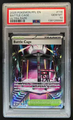 2025 Pokemon Phantasmal Flames Battle Cage Full Art Ultra Rare #116/094 PSA 10 - Image 1