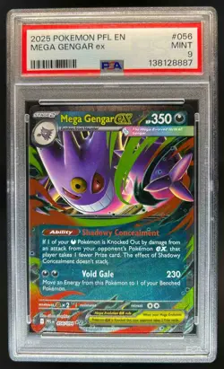 2025 Pokemon Phantasmal Flames Mega Gengar ex Double Rare #056/094 PSA 9 - Image 1