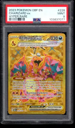 2023 POKEMON OBF EN CHARIZARD EX HYPER RARE 228/197 PSA 9 MINT - Image 1