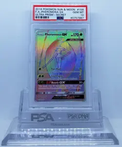 POKEMON ULTRA PRISM PHEROMOSA GX #158 HYPER/SECRET RARE HOLO PSA 10 GEM MINT #* - Image 1