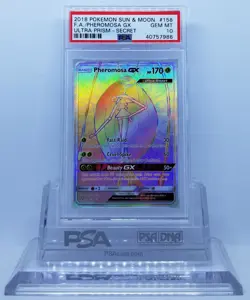 POKEMON ULTRA PRISM PHEROMOSA GX #158 HYPER/SECRET RARE HOLO PSA 10 GEM MINT #* - Image 2