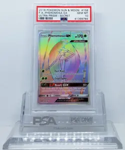 POKEMON ULTRA PRISM PHEROMOSA GX #158 HYPER/SECRET RARE HOLO PSA 10 GEM MINT #* - Image 3