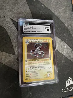 Pokemon Lt. Surge's Magneton Gym Heroes 1st Edition Holo Rare #8 CGC 10 Gem Mint - Image 2