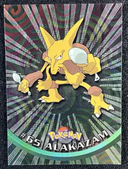 1999 Pokemon Topps Foil Alakazam #65 - LP - Image 1