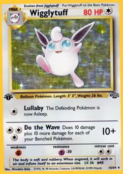 Wigglytuff 1st Edition Jungle Holo Rare 16/64 1999 Pokemon - Image 1