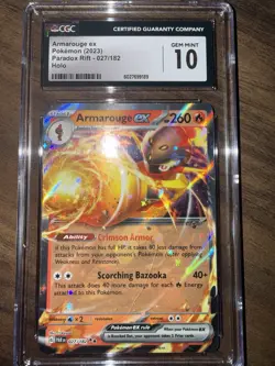 Pokemon TCG Armarouge Illustration Rare 027/182 Paradox Rift 2023 CGC 10 Gem MT - Image 2
