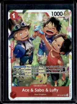 One Piece Card Game Carrying On His Will Ace & Sabo & Luffy #OP13-007 - Image 1