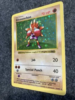 Pokemon TCG - Hitmonchan (7/102) Base Set Shadowless - Holo - MP - Image 2