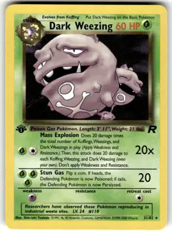 Pokemon TCG Team Rocket (1st Edition) #31/82 Dark Weezing LP+ - Image 1