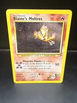 Pokemon TCG Blaine's Moltres Gym Heroes 1/132 Unlimited Edition Holo Rare - Image 1