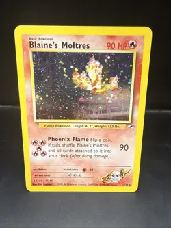 Pokemon TCG Blaine's Moltres Gym Heroes 1/132 Unlimited Edition Holo Rare - Image 3