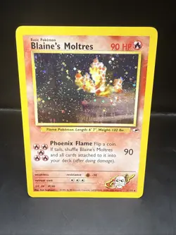 Pokemon TCG Blaine's Moltres Gym Heroes 1/132 Unlimited Edition Holo Rare - Image 4