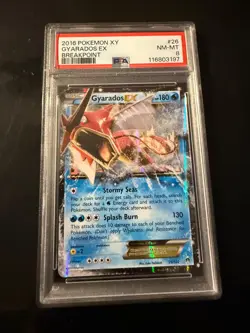 2016 POKEMON XY BREAKPOINT #26 GYARADOS EX PSA 8 - Image 1