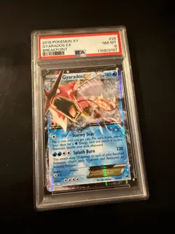 2016 POKEMON XY BREAKPOINT #26 GYARADOS EX PSA 8 - Image 3