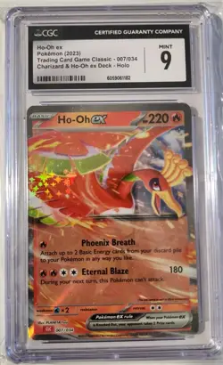 CGC 9 Ho-Oh EX 007/034 Trading Card Game Classic Holo Charizard Deck! - Image 1