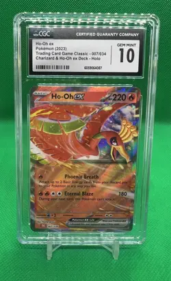 CGC 10 GEM MINT Ho-Oh ex 007/034 TCG Classic Charizard Deck Holo Pokemon 2023 - Image 1