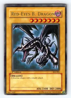 Yugioh Red-Eyes B. Dragon SDJ-001 1st Edition Ultra Rare - MP-LP 💎 - Image 1
