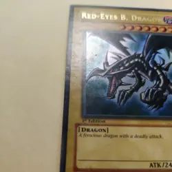 Yugioh Red-Eyes Black B Dragon SDJ-001 Ultra Rare 1st Edition LP - Image 3