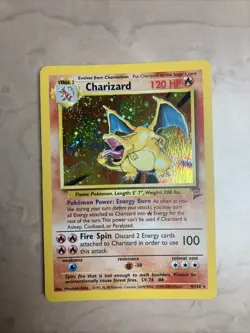 Charizard 004/130 Base Set 2 Holo SWIRL Rare Pokemon Card Excellent Vintage - Image 2