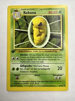 Pokemon Card - 1st Edition Kakuna (Kokuna) 33/102 German Base Set - Image 1