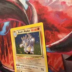 Pokemon TCG Card Brock's Rhydon 2/132 Holo Rare Gym Heroes - Image 5