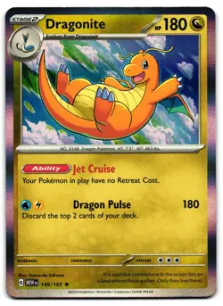 Dragonite 149/165 - 151 Rare Pokemon TCG Holo - M/LP Card - Image 1