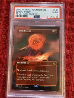 BLOOD MOON PSA 9 Mint 2020 Double Masters Rare Borderless Box Topper 346 MTG - Image 1