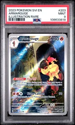 2023 Pokemon SVI Armarouge #203 Illustration Rare PSA 9 Mint Scarlet & Violet - Image 2