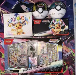 Pokemon TCG Prismatic Evolutions Lot Premium Figure Collection Etb Surprise Box - Image 1