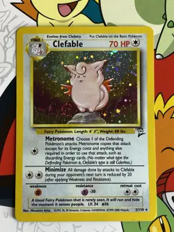 Clefable Holo 5/130 Swirl Pokemon Base Card Set 2 LP/NM - Image 1