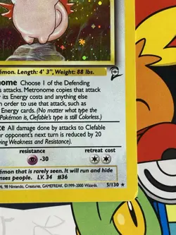 Clefable Holo 5/130 Swirl Pokemon Base Card Set 2 LP/NM - Image 4