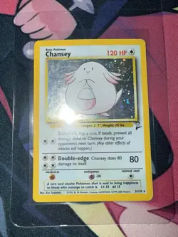 Pokemon Chansey TCG 3/130 Base Set 2 Holo Rare LP Condition - Image 1