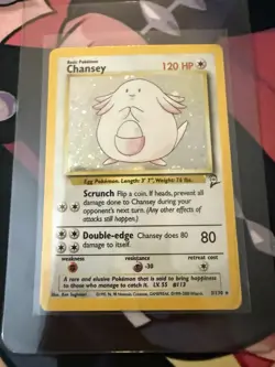 Pokemon Chansey TCG 3/130 Base Set 2 Holo Rare LP Condition - Image 3